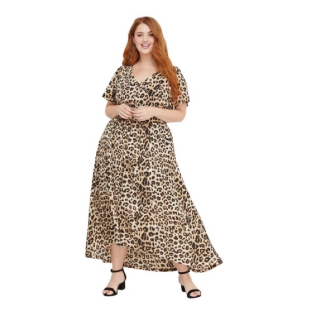 EUC, only used once. Hi- lo leopard print dress